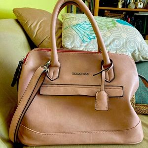 London Fog Pale Pink Leather Handbag with BONUS!